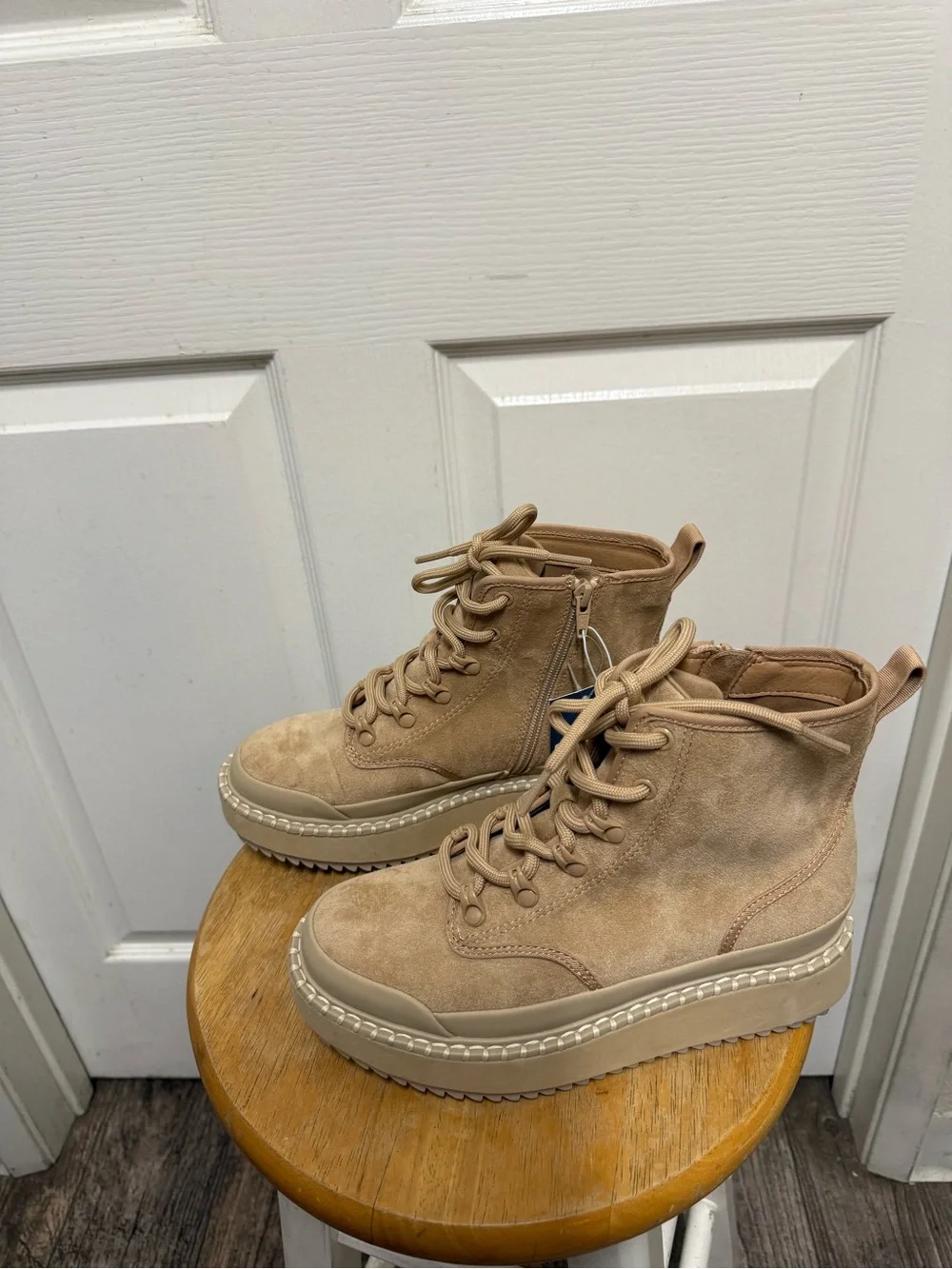 Universal Thread  Tan Lace-Up Suede Boots